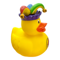 Buc-ee's festive rubber duck featuring purple, green, and blue accents