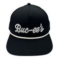 Buc-ee's black hat featuring breathable mesh back and elegant design
