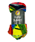 Buc-ee's colorful plush blanket with BBQ and Live Love Fudge text design