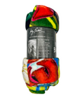 Buc-ee's abstract plush blanket featuring lively graphics and soft fabric