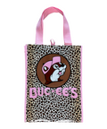 Buc-ee's pink leopard gift bag with bold pink lettering and playful graphic