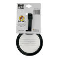 Buc-ee's circular luggage tag featuring bold "BAG TAG" text and whimsical design