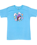 Buc-ee's light blue youth t-shirt - Easter design with playful text