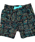 Buc-ee's black toddler swim shorts - tropical print design