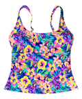 Buc-ee's multi-color tankini top - tropical floral design