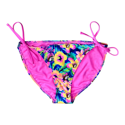 Buc-ee's pink bikini bottom - tropical floral design