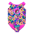 Buc-ee's multicolored toddler swimsuit - tropical floral design