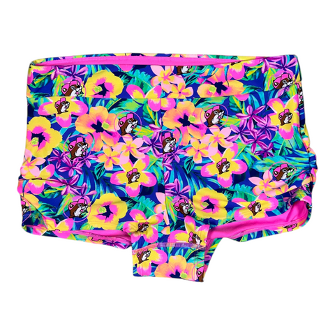 Buc-ee's tropical floral swim shorts - midrise fit