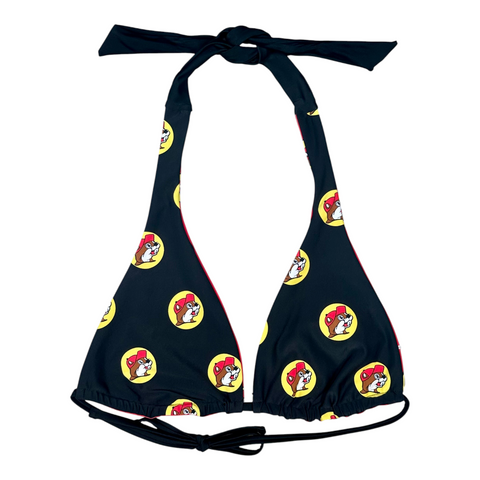 Buc-ee's black reversible bikini top - soft nylon blend
