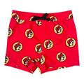 Buc-ee's bright red infant swim shorts - stretch band design
