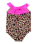 Buc-ee's pink leopard swimsuit - soft nylon blend