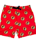 Buc-ee's bright red toddler swim shorts - playful design