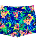 Buc-ee's blue infant swim shorts - tropical floral design