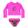 Buc-ee's pink toddler swimsuit - full sleeve swim top