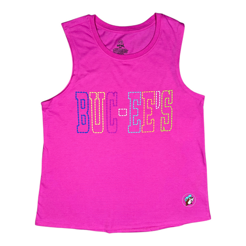 Buc-ee's pink tank - bold lettering design