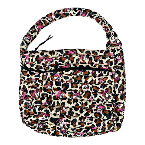 Buc-ee's Pink Leopard Puffy Tote Bag - spacious main pocket