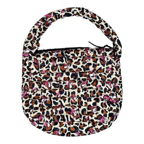 Buc-ee's Pink Leopard Puffy Tote Bag - multiple storage options