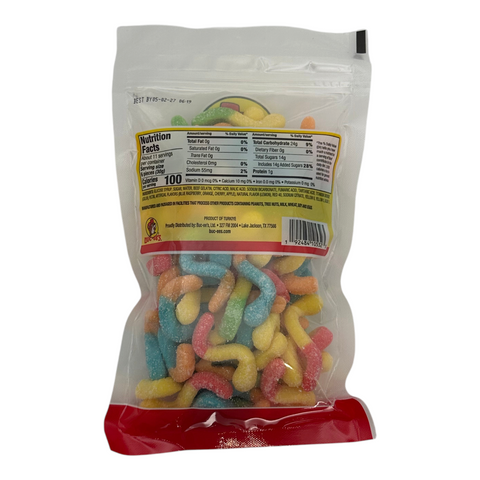 Buc-ee's neon gummi worms - sour flavor experience