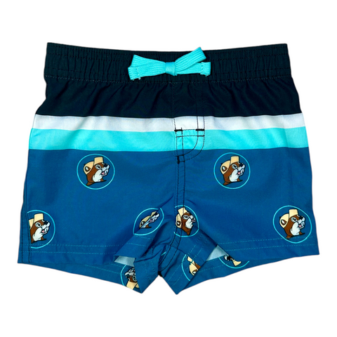 Buc-ee's blue infant swim shorts - colorblock design