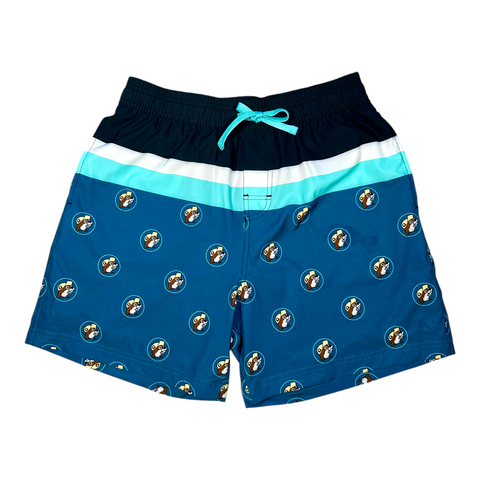 Buc-ee's blue colorblock swim shorts - lightweight material