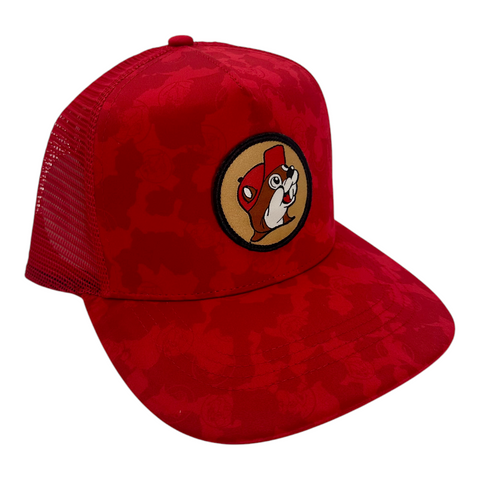 Buc-ee's red camo snapback hat - comfortable fit