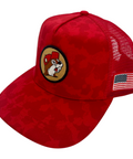 Buc-ee's red camo snapback hat - durable design