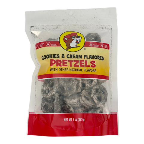 Buc-ee's Cookies & Cream Flavored Pretzels - 8oz bag