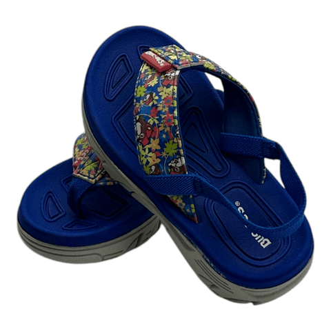 Buc-ee's Toddler Flip Flops w/Straps - Blue Floral