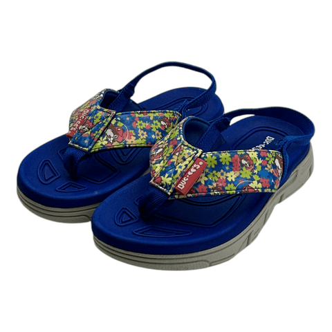 Buc-ee's Toddler Flip Flops w/Straps - Blue Floral