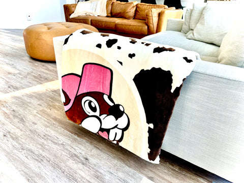 Cow Print Sherpa Blanket