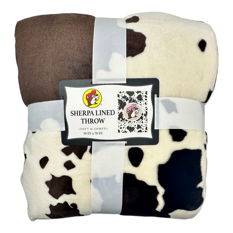 Cow Print Sherpa Blanket