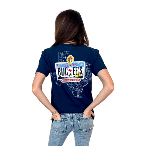 Buc-ee's Adult "All Roads Lead To Buc-ee's" Blue T-Shirt