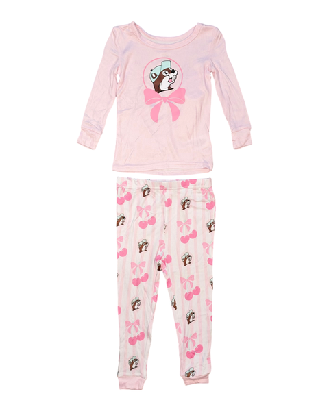 Cherry Pink toddler pajamas - soft cotton fabric