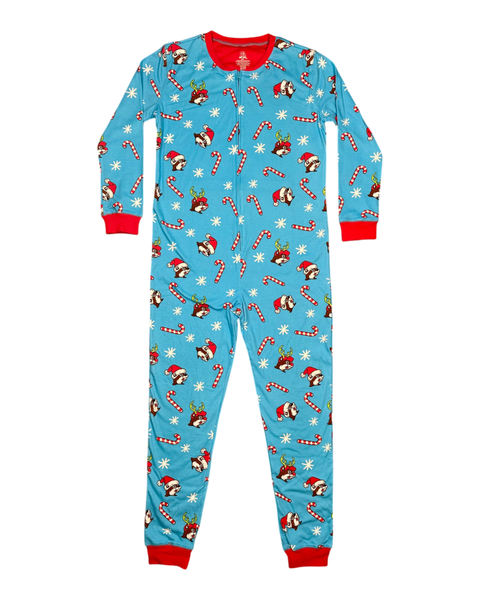Blue adult onesie - soft fabric blend