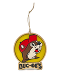 Yellow wooden ornament - hand-crafted design