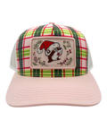 Red and green plaid hat - festive holiday accessory