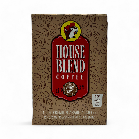 Buc-ee's House Blend Coffee, Single Cup Pods, 12 Count