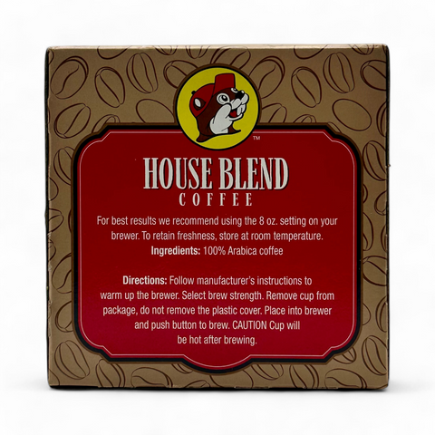 Buc-ee's House Blend Coffee, Single Cup Pods, 12 Count