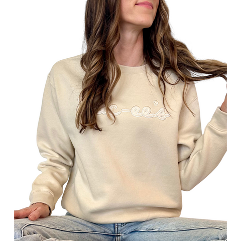 Buc-ee's Adult Fleece Crew - Off-White