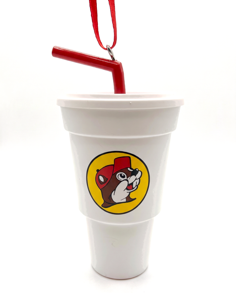 White Christmas ornament - festive cup design