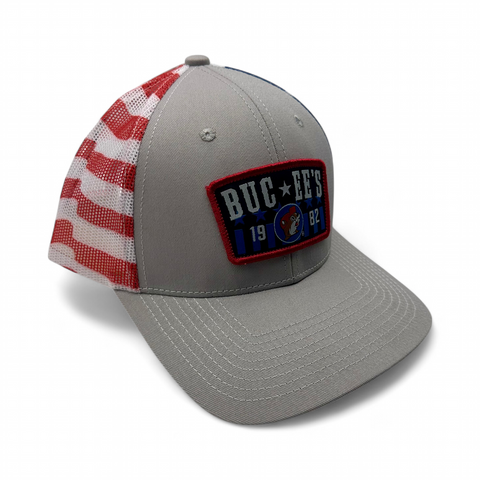 Adult Classic Gray Snapback Hat With American Flag