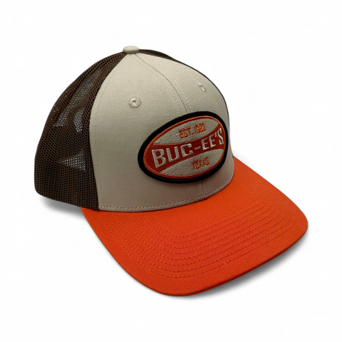 Adult Classic Snapback Hat in Orange & Brown