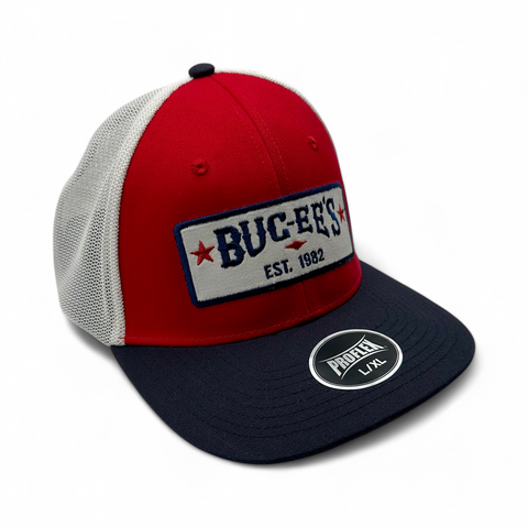 Adult Red & White Cap with Blue Brim – ProFlex L/XL