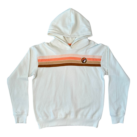 Buc-ee’s Striped Hoodie – Cream Retro Pullover