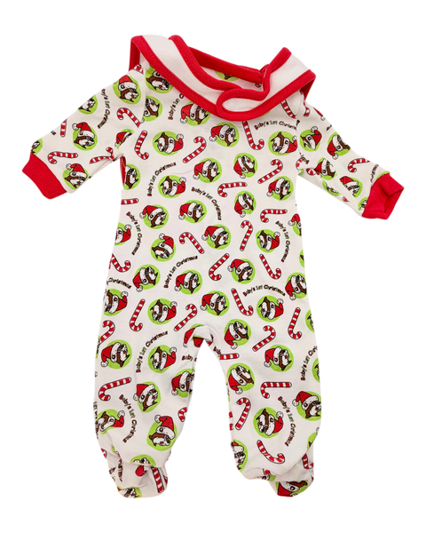 Cotton baby outfit - Red and white holiday theme