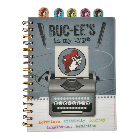 Buc-ee’s Is My Type Journal – Typewriter Design with Tabbed Sections