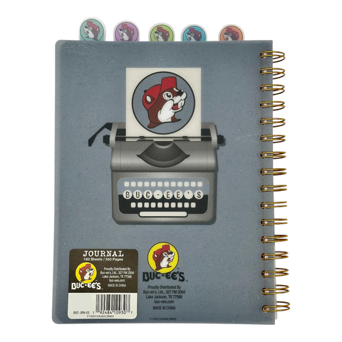 Buc-ee’s Is My Type Journal – Typewriter Design with Tabbed Sections