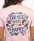 Buc-ee's Makes Me Happy Adult Pink T-Shirt