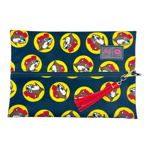 Premium Makeup Junkie Bag – Black with Red Tassel