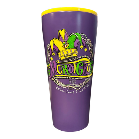 Mardi Gras 2026 Purple Tumbler - 32oz Double Pint